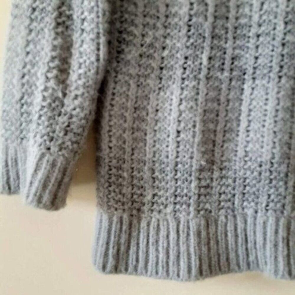 LRL Sweater‎ XS Cable Knit Plush Chunky Soft Gray Turtleneck Fisherman Preppy - Picture 7 of 7
